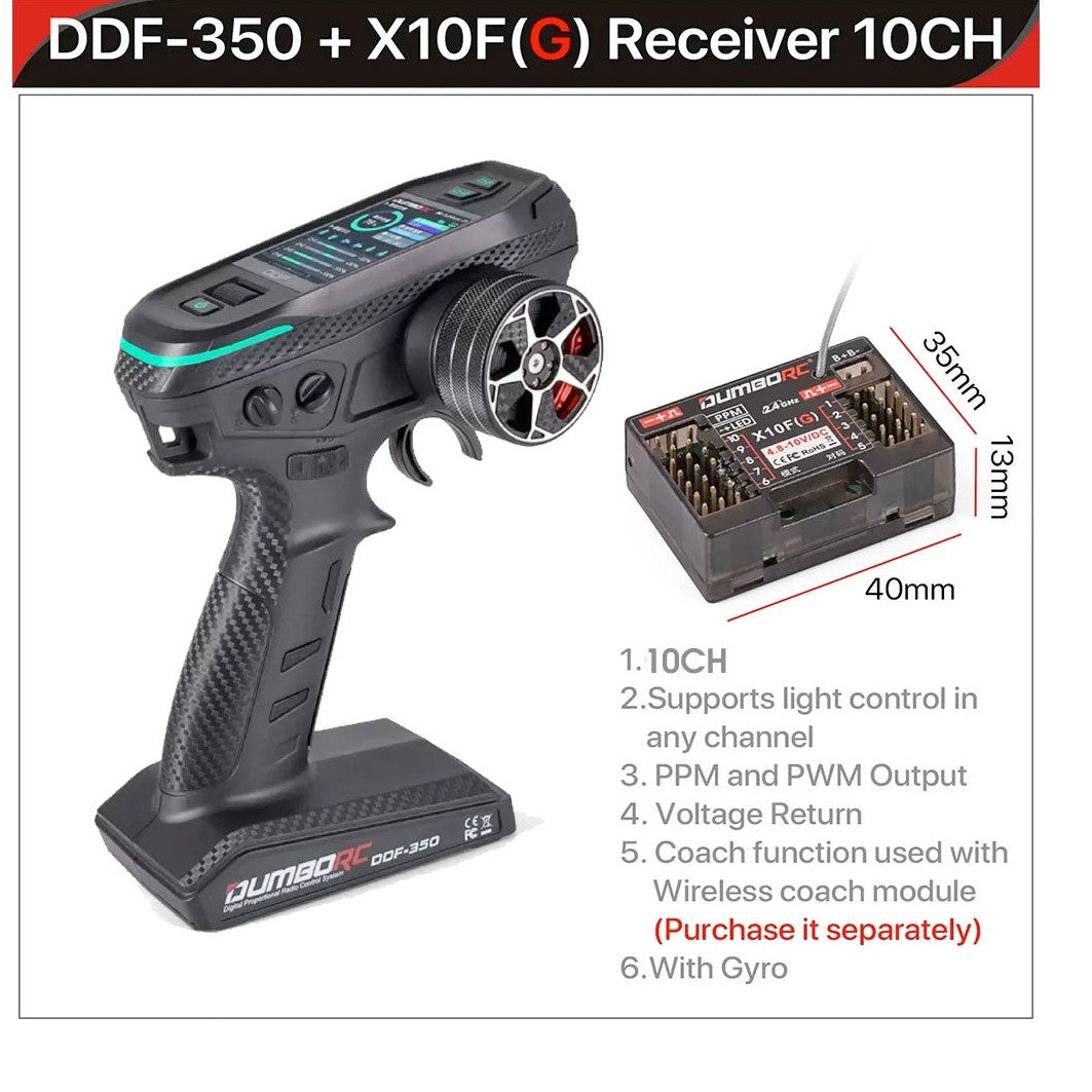 DumboRC DDF-350 2.4GHz 10CH HD LCD Screen Digital Radio TX/RX +