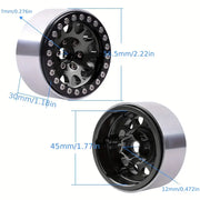 Black CNC Aluminium 1.9 Beadlock Rim (4pc) Gunmetal