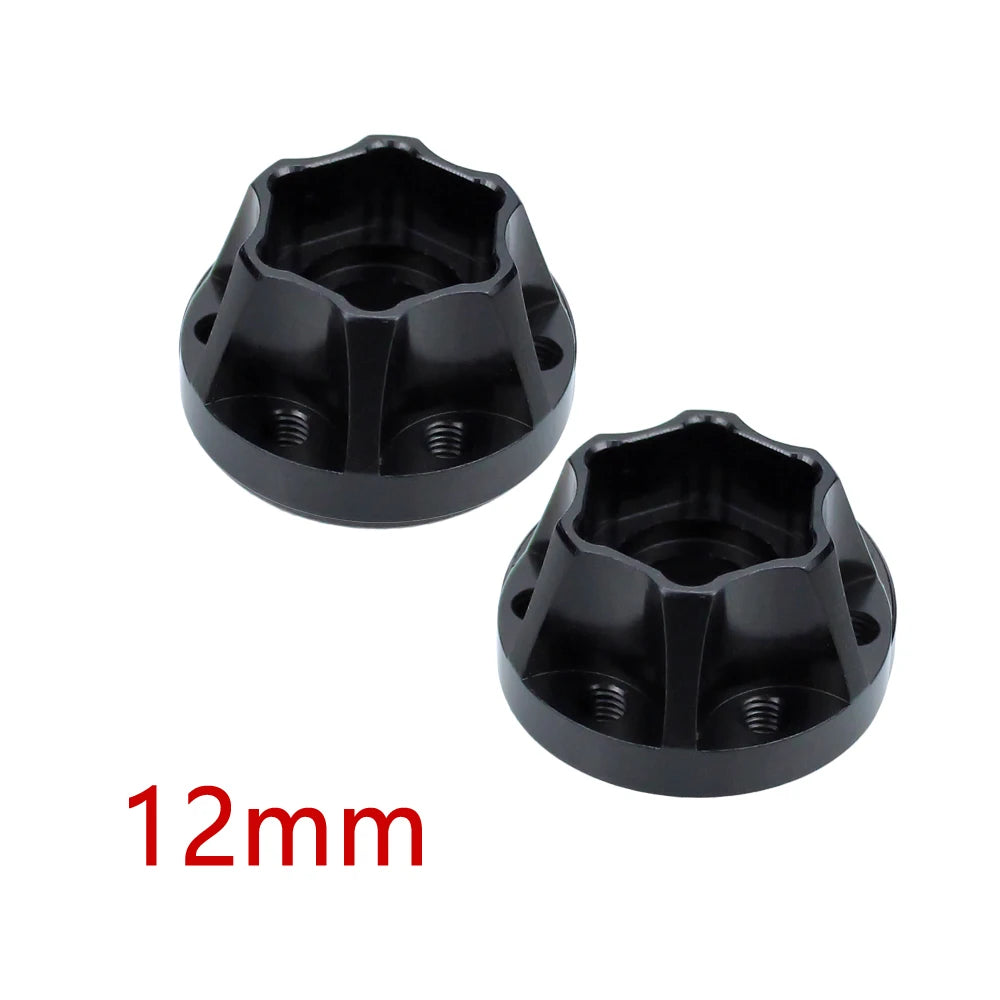 Black 1.9 / 2.2 Wheel Rim 12mm Hex Hub Adapter (2pc)