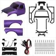 INJORA IR60 Pickup Hard Body with Bed Rack for 1/18 Traxxas TRX4M Defender Bronco (Purple)
