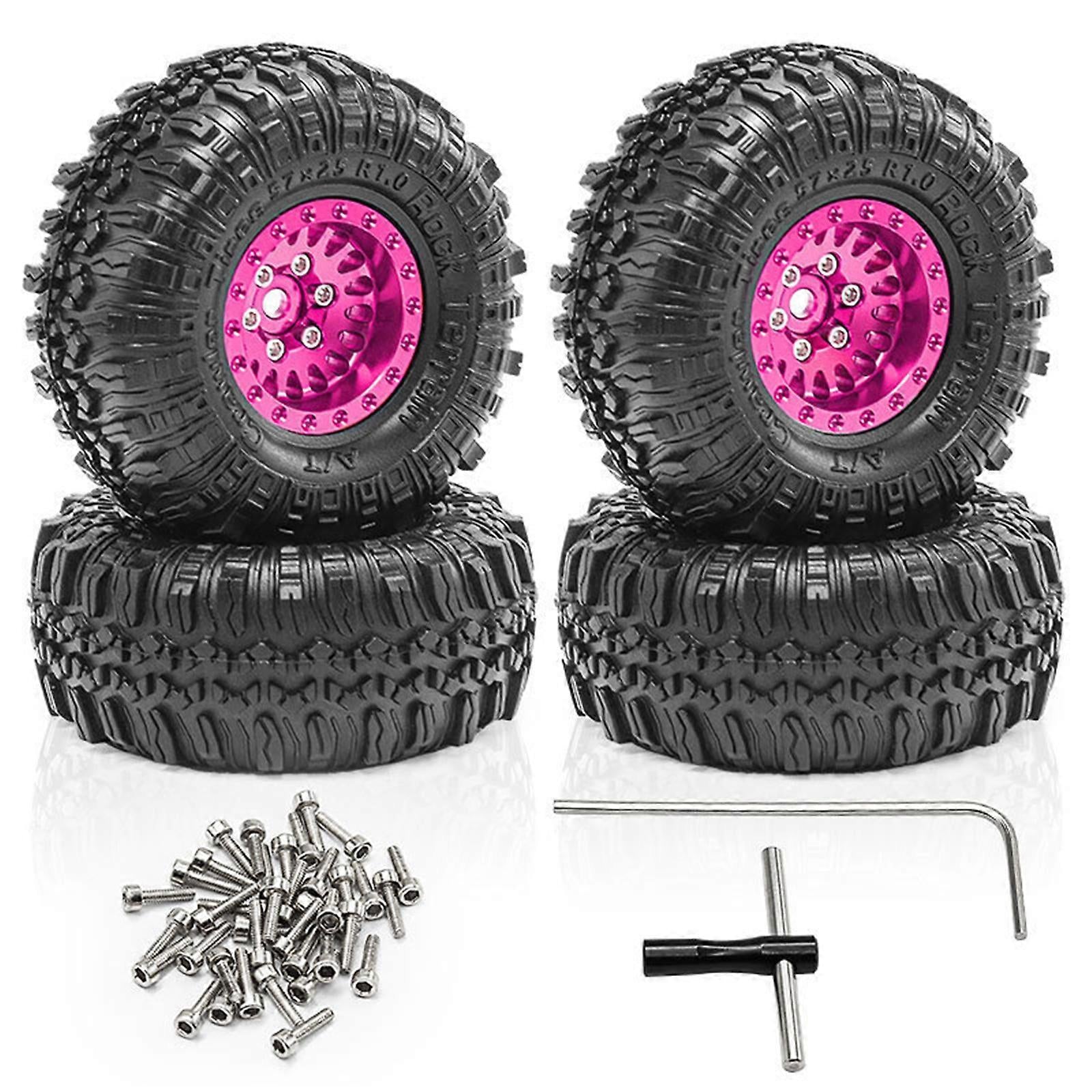1.0" Beadlock + Soft Compound Tyre Combo 57mm (4pc)