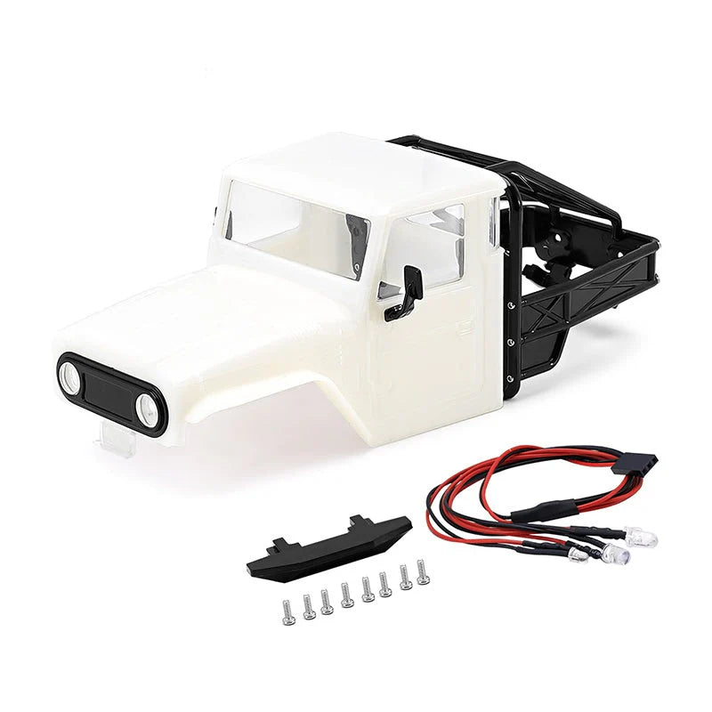 INJORA IR40 Half Truck Hard Plastic Body with Cage for 1/18 Traxxas TRX4M Defender Bronco (White)