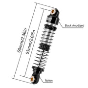 INJORA 53mm Aluminum Threaded Oil Shocks For 1/18 Traxxas TRX4M (4M-24)