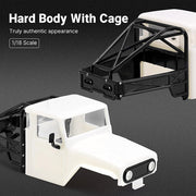 INJORA IR40 Half Truck Hard Plastic Body with Cage for 1/18 Traxxas TRX4M Defender Bronco (White)