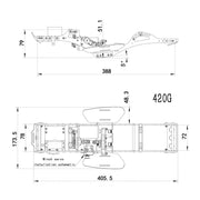 MEUS Racing RC LCG-GOLD RUSH V1 Carbon Fiber Chassis Frame DIY Kit Gearbox Kit Overdrive 21% for 1/10 Axial SCX10 I II Capra Upgrade Parts