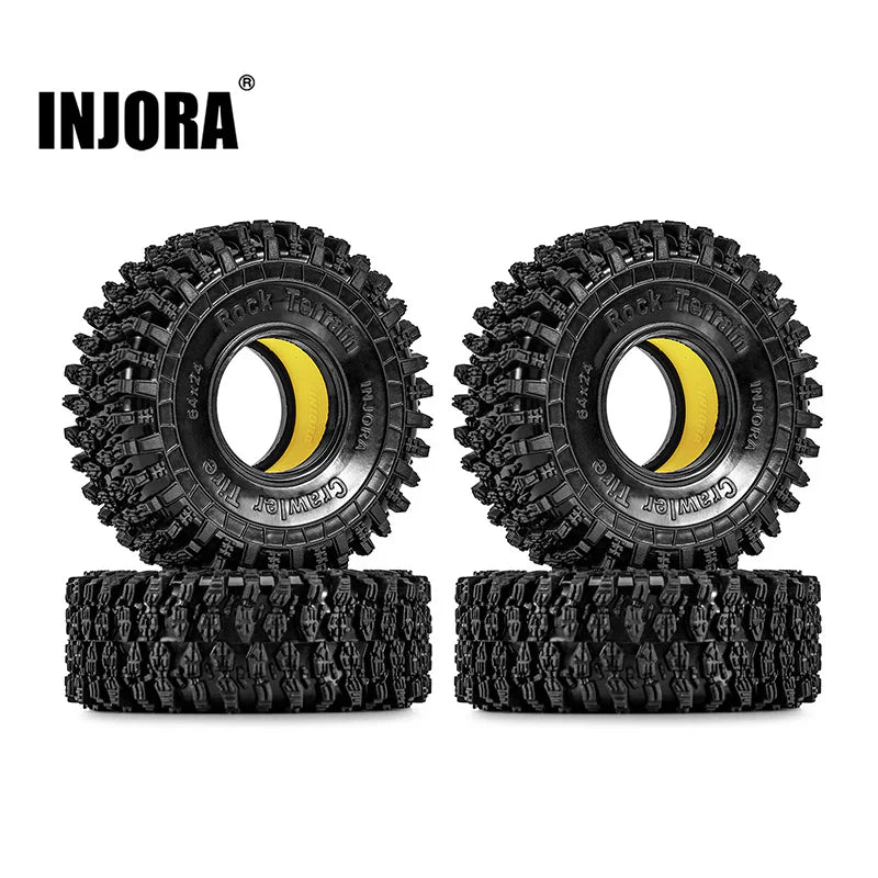 INJORA 1.0 64*24mm Tires &amp; Silicone Rubber Inserts Combo (4) (T1011)