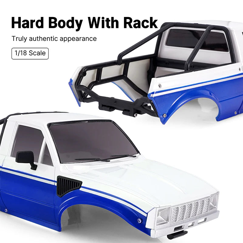 INJORA IR60 Pickup Hard Body with Bed Rack for 1/18 Traxxas TRX4M Defender Bronco