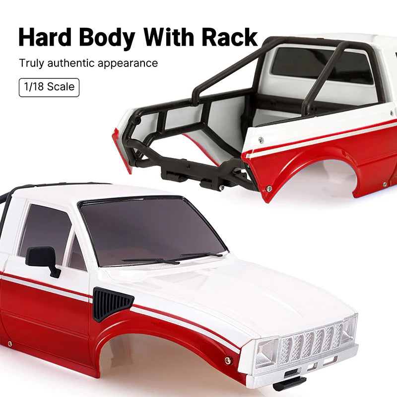 INJORA IR60 Pickup Hard Body with Bed Rack for 1/18 Traxxas TRX4M Defender Bronco