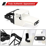 INJORA IR40 Half Truck Hard Plastic Body with Cage for 1/18 Traxxas TRX4M Defender Bronco (White)