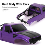 INJORA IR60 Pickup Hard Body with Bed Rack for 1/18 Traxxas TRX4M Defender Bronco (Purple)