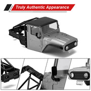 INJORA IR40 Half Truck Hard Plastic Body with Cage for 1/18 Traxxas TRX4M Defender Bronco (Grey)