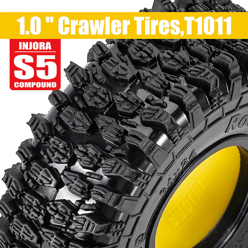 INJORA 1.0 64*24mm Tires &amp; Silicone Rubber Inserts Combo (4) (T1011)