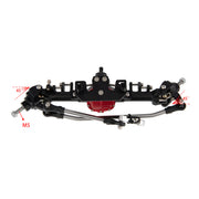 Meus Racing Metal Large Steering Integrated Straight Front and Rear Axles for Axial SCX10, SCX10ii (Black)