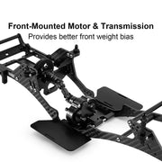 INJORA Front Mounted Transmission LCG Carbon Fiber Chassis Kit For 1/10 RC Crawlers (INC-10F)