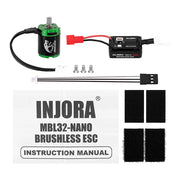 INJORA MBL32-NANO Brushless ESC & 1621 Green Viper Motor 4300KV for 1/30 SCX30