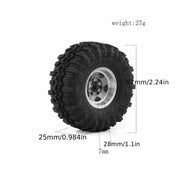 Black/Silver CNC Deep Dish Aluminium 1.0 Beadlock Rim + 57mm Tyre Combo (4pc)