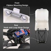 INJORA IR40 Half Truck Hard Plastic Body with Cage for 1/18 Traxxas TRX4M Defender Bronco (White)