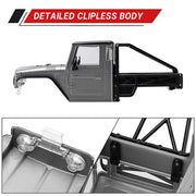 INJORA IR40 Half Truck Hard Plastic Body with Cage for 1/18 Traxxas TRX4M Defender Bronco (Grey)