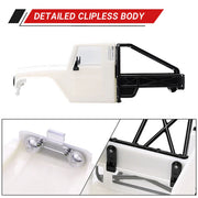 INJORA IR40 Half Truck Hard Plastic Body with Cage for 1/18 Traxxas TRX4M Defender Bronco (White)