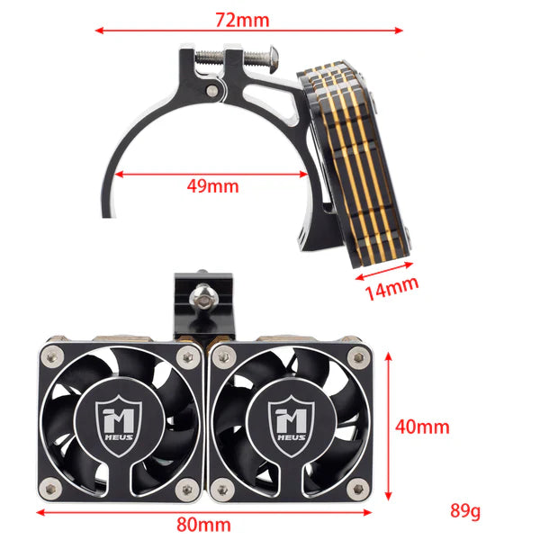 MEUS Racing RC Motor High-Speed Cooling Fan for 1717 4985 Motor and ARRMA Infraction Felony, Limitless, Axial Motor