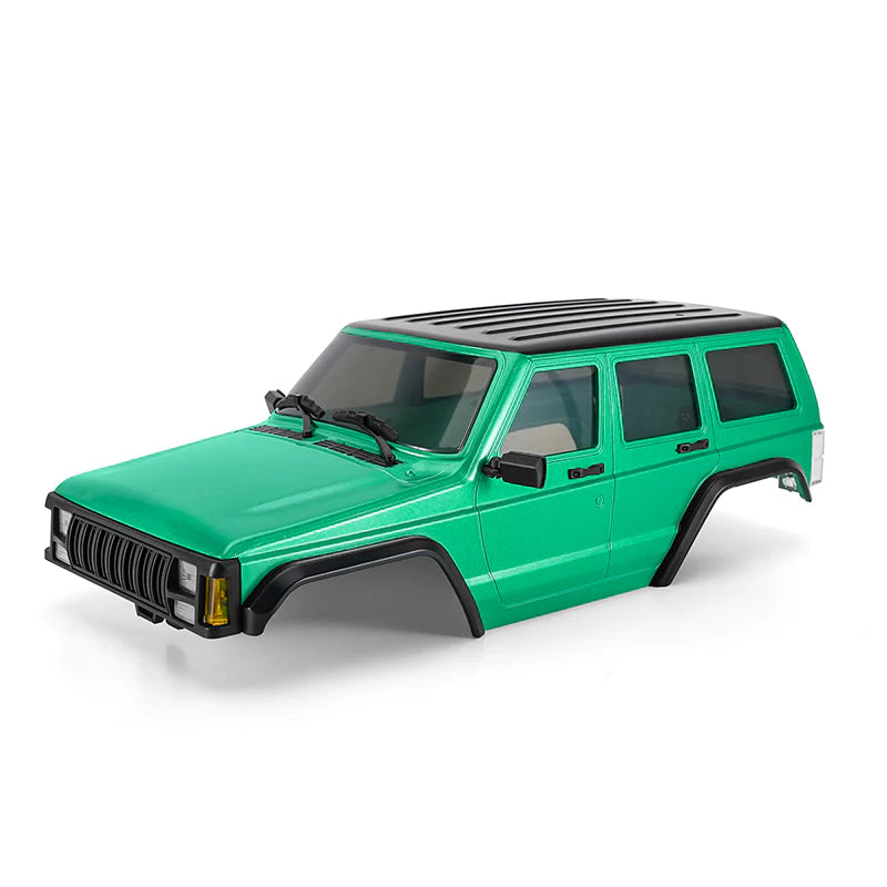 INJORA ABS Cherokee Body With Bumpers for 155mm 1/18 TRX4M Bronco Defender (Green)
