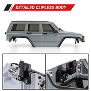 INJORA ABS Cherokee Body With Bumpers for 155mm 1/18 Traxxas TRX4M Bronco Defender (Grey)