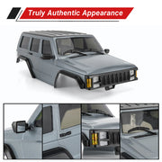 INJORA ABS Cherokee Body With Bumpers for 155mm 1/18 Traxxas TRX4M Bronco Defender (Grey)