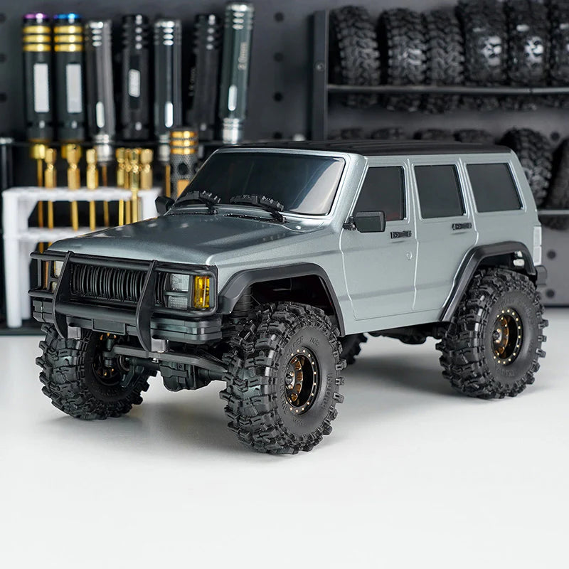 INJORA ABS Cherokee Body With Bumpers for 155mm 1/18 TRX4M Bronco Defender (Grey)