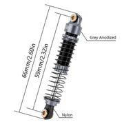 INJORA 59mm Long Threaded Oil Filled Shocks for 1/18 Traxxas TRX4M (4M-42)