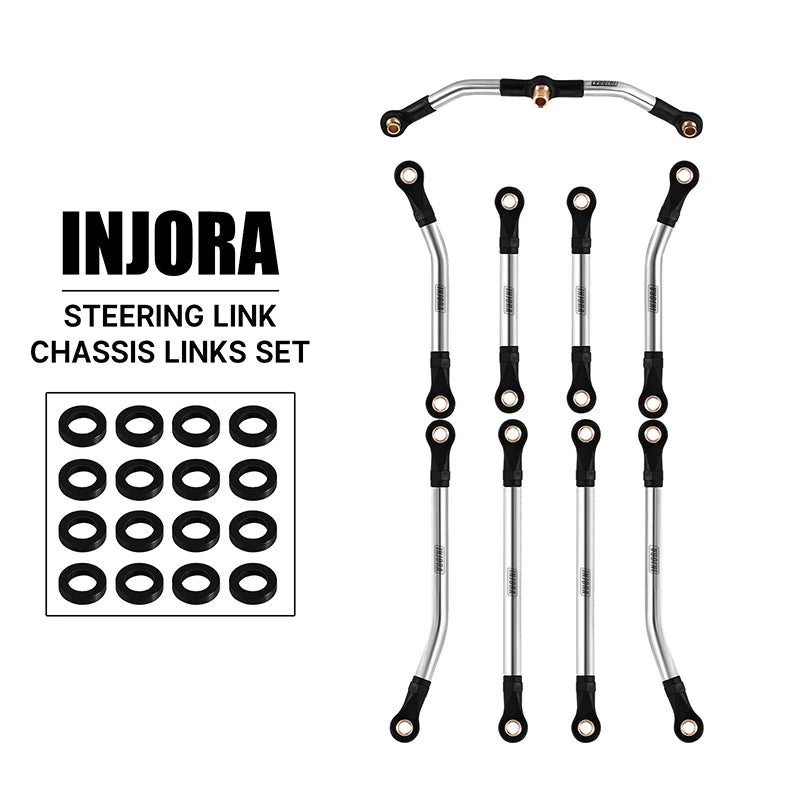 INJORA Stainless Steel High Clearance Links Set for 1/18 Traxxas TRX4M High Trail K10 F150