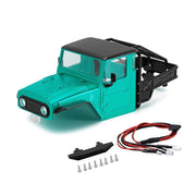 INJORA IR40 Half Truck Hard Plastic Body with Cage for 1/18 Traxxas TRX4M Defender Bronco (Green)