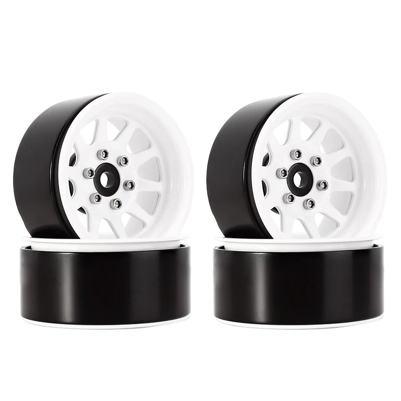 INJORA 1.9" 10-spoke Stamped Steel Wheels for 1/10 RC Crawlers - 09WH