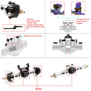 MEUS Racing Isokinetic 3-Section CVD Front and Rear Axles Maximum Steering Angle 52° Wider +5MM for Traxxas TRX4M 