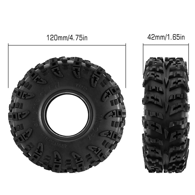 INJORA S3 Swamp Claw 1.9" 4.75" OD M/T Tires (4) (120*42mm)