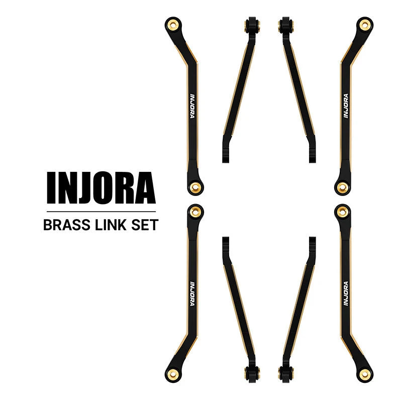 INJORA Black Brass High Clearance Chassis Links for 1/18 FMS FCX18 LC80
