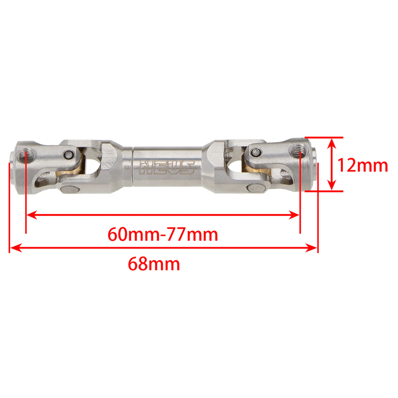 Stainless Steel Drive Propshafts for SCX10 / SCX10ii / TRX4 (60-77mm)
