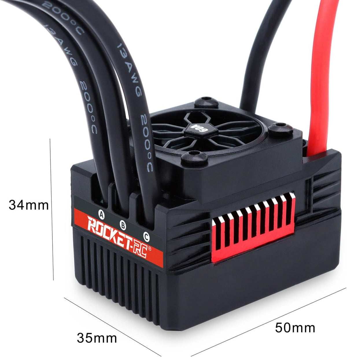 Surpass Hobby Rocket RC Waterproof Supersonic Brushless ESC 60A with Plug for 1/10 RC Car (60A)