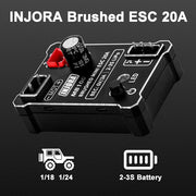 INJORA MB100-R80 Brushed Mini ESC 20A For 1/24 1/18 RC Crawlers