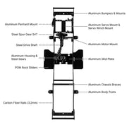 INJORA Front Mounted Transmission LCG Carbon Fiber Chassis Kit For 1/10 RC Crawlers (INC-10F)