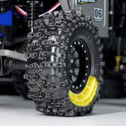INJORA 1.3 Silicone Rubber Inserts and Cling On Tires for SCX24 Traxxas TRX4M AX24 1/18 1/24 Micro Crawler Upgrade(Yellow)
