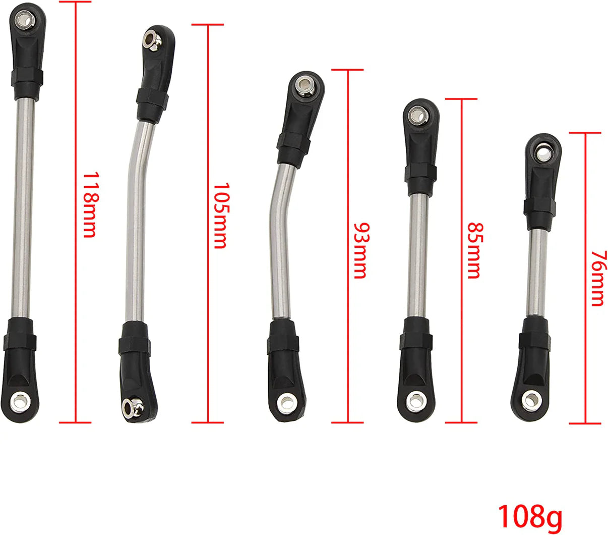 MEUS RACING 1/18 Stainless Steel Chassis Links for AXIAL Axial Capra UTB18 Capra Trail Buggy 10PCS
