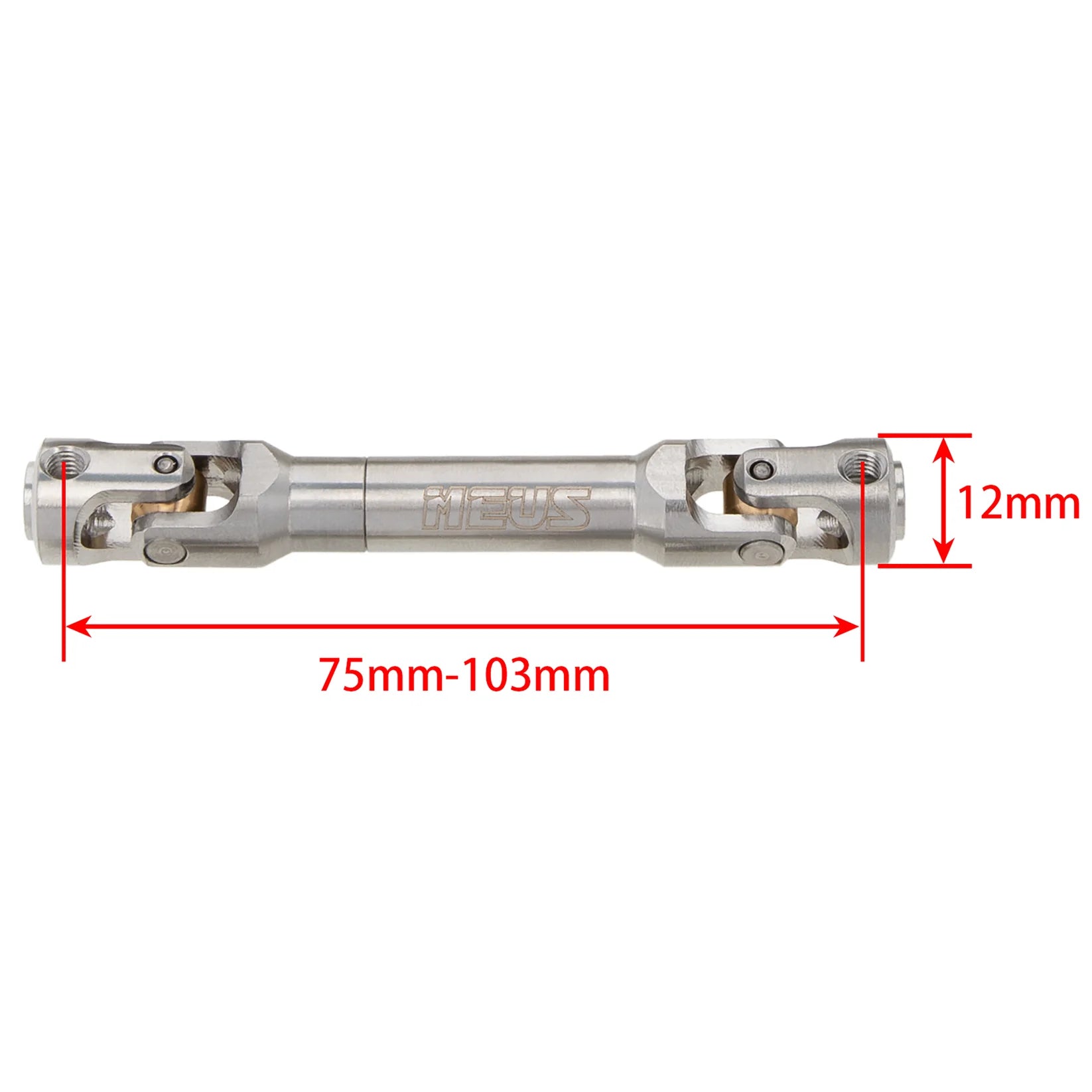 Stainless Steel Drive Propshafts for SCX10 / SCX10ii / TRX4 (75-103mm) 1pc