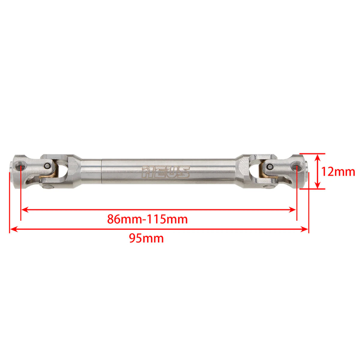 Stainless Steel Drive Propshafts for SCX10 / SCX10ii / TRX4 (86-115mm)
