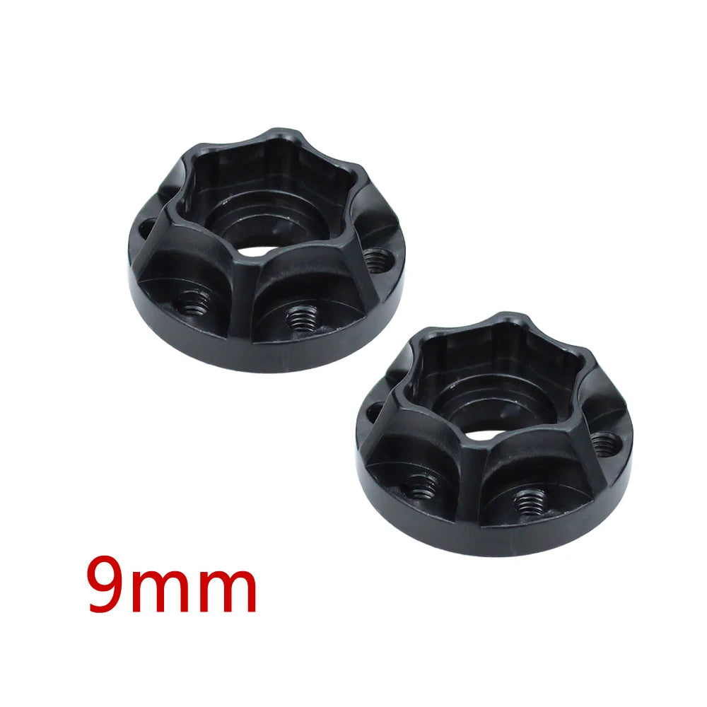 Black 1.9 / 2.2 Wheel Rim 9mm Hex Hub Adapter (2pc)