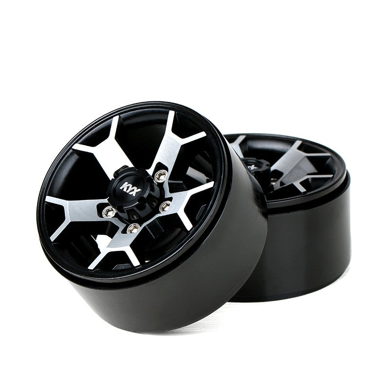 KYX 2 PCS 1.9 Inch EVO Aluminum Beadlock Rims for 1/10 RC Crawler