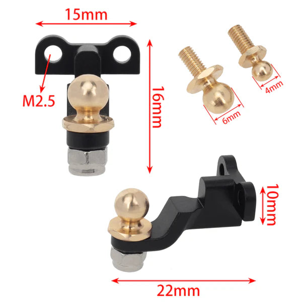 MEUS RACING Aluminum & Brass Trailer Tow Hook Hitch Kit for TRX-4M TRX4M 1/18 RC Crawler