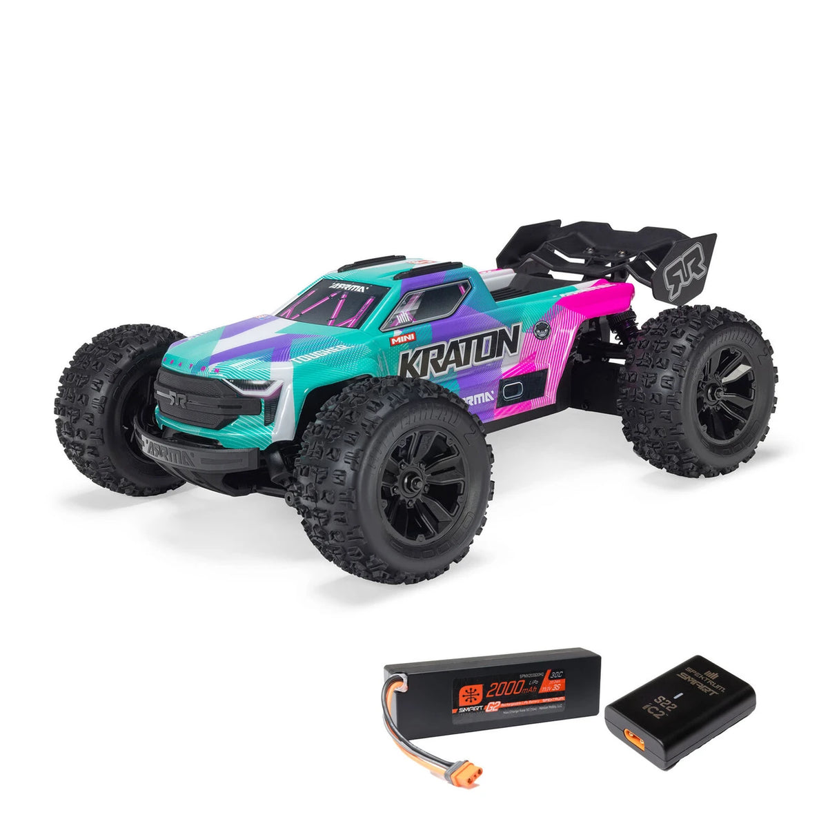 Arrma 1/16th Mini Kraton 3S DSC 4X4 RTR with Batt/Charg Teal/Pink ARA2508ST2