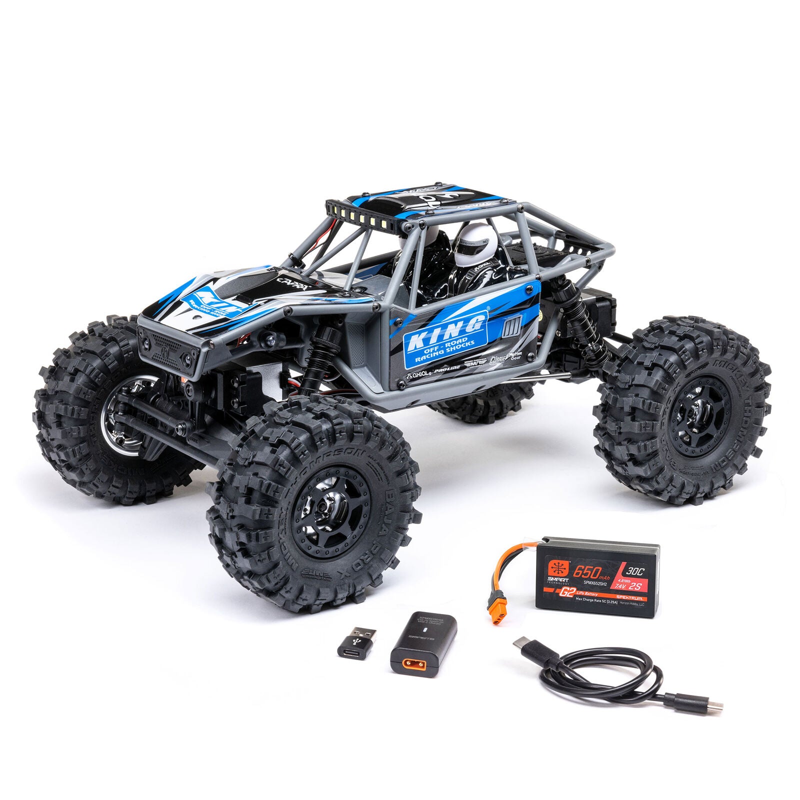1/18 Axial Capra UTB18 CAPRA 4WS 4X4 RTR BRUSHED ROCK CRAWLER (BATTERY &amp; CHARGER INCLUDED), BLUE