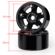 KYX 2 PCS 1.9 Inch EVO Aluminum Beadlock Rims for 1/10 RC Crawler