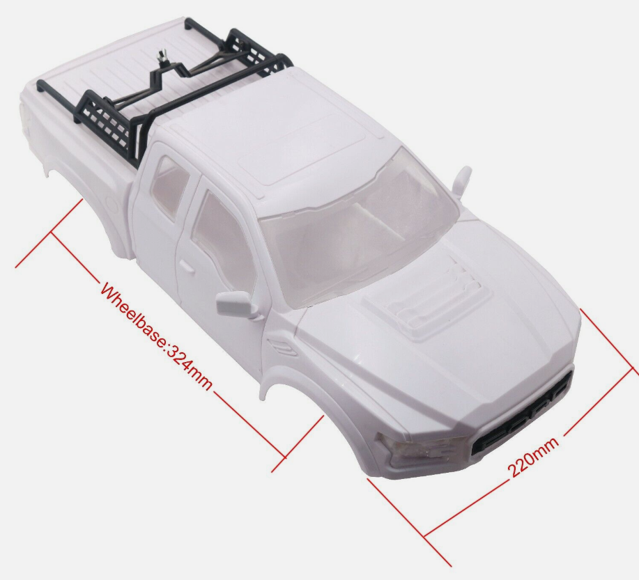 Ford Raptor Body Shell KYX RC Crawler 324mm Ford Raptor Hard Body Shell with Bumpers for TRX4 ...